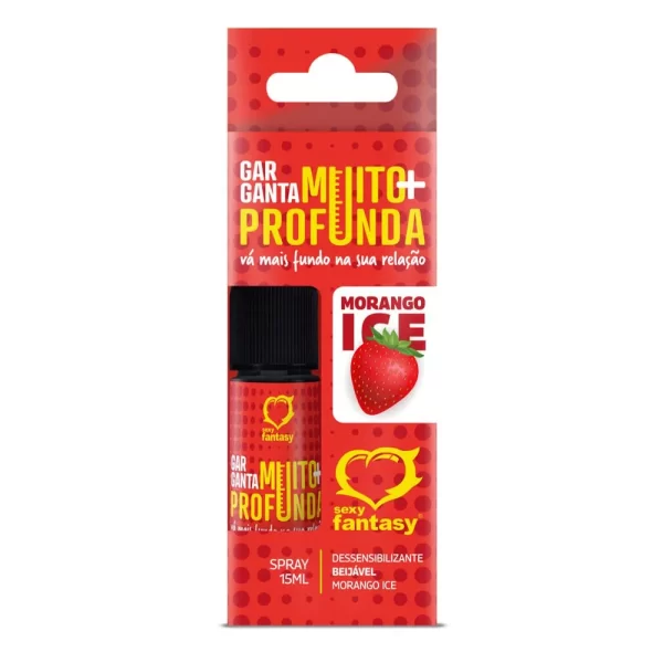 Garganta Muito Mais Profunda Dessensibilizante em Spray Beijável Morango ml Sexy Fantasy